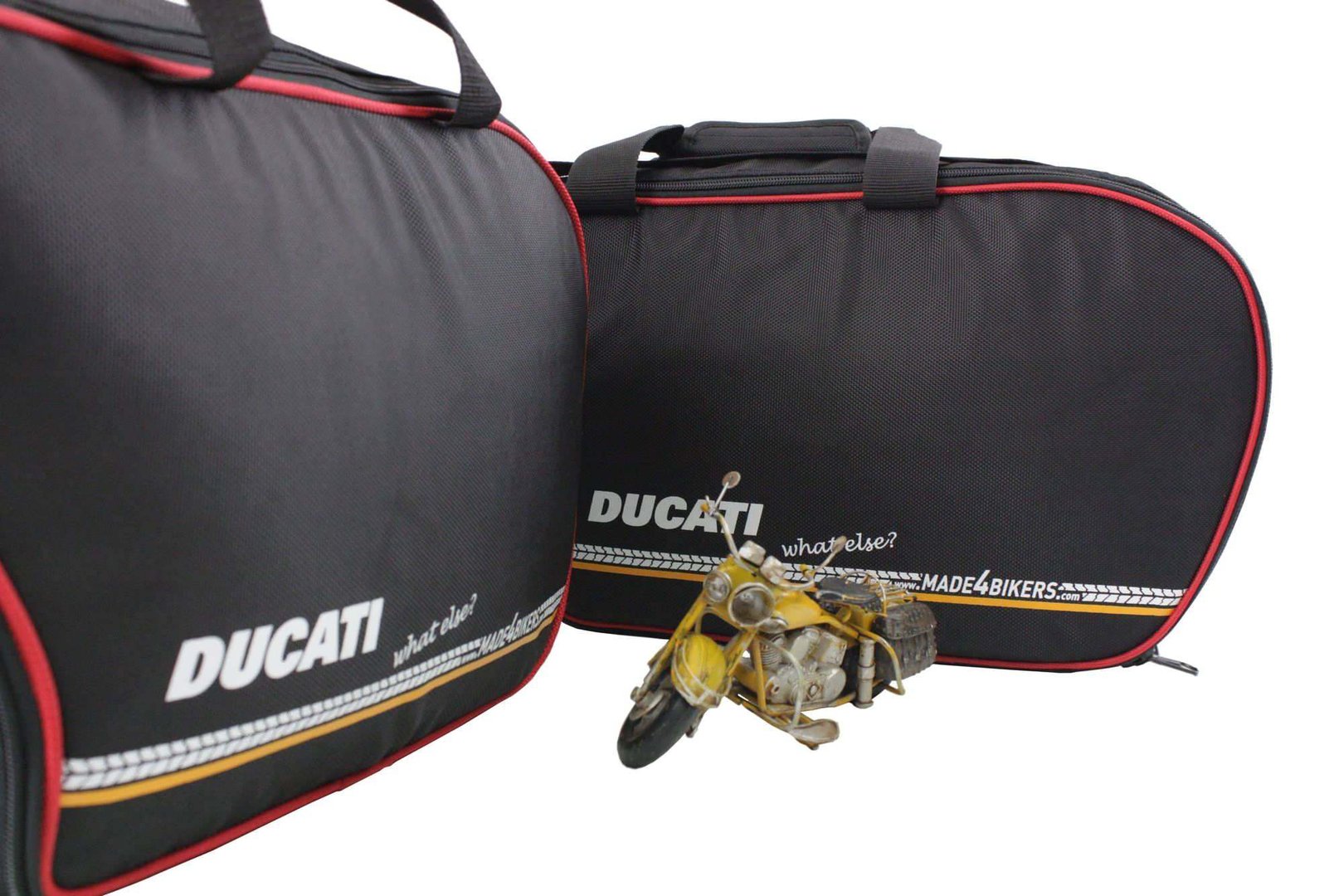 Ducati Multistrada 1200 bis 2014:  Ein Paar BEDRUCKTE Koffer-Innentaschen (Textil  Schwarz)
